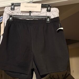 NWT Since Forever Black and Gray Athletic Women’s Boyfriend Shorts in XL